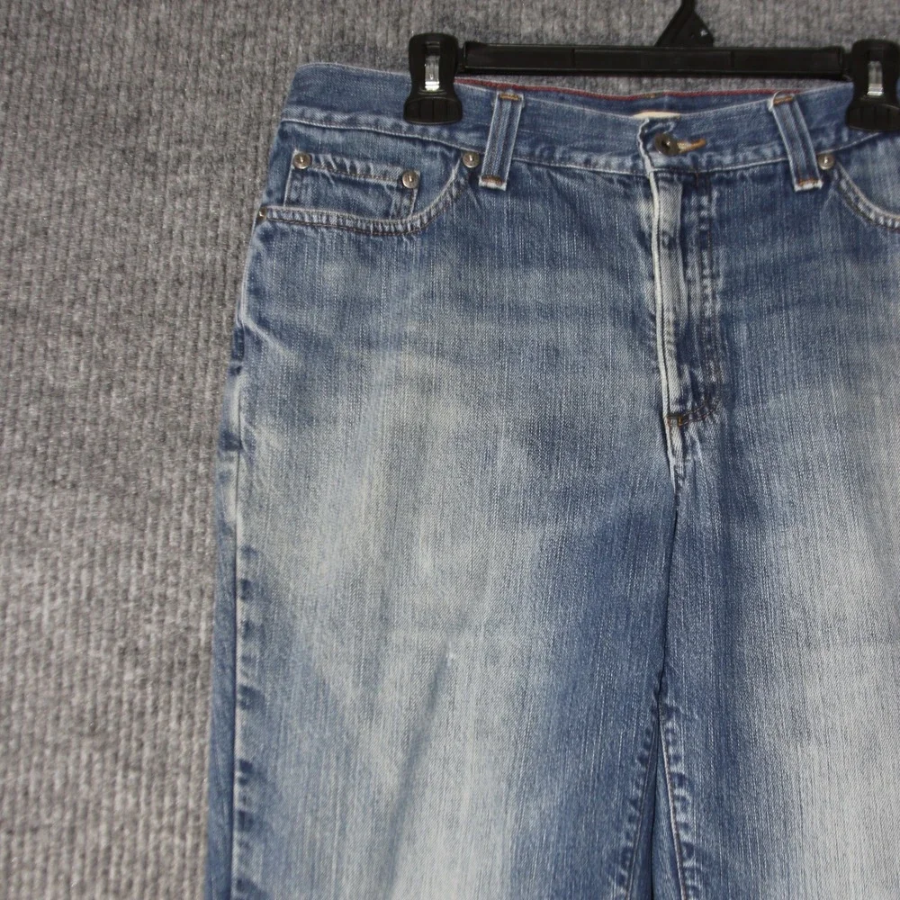 VTG LL Bean Flannel Lined Jeans Mens 32x32 Blue‎ Classic Fit 505661 Distressed